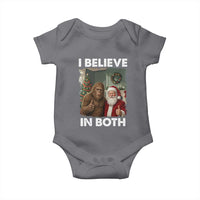 Funny Christmas Santa Bigfoot Baby Onesie I Believe In Both Xmas Holiday - Wonder Print Shop