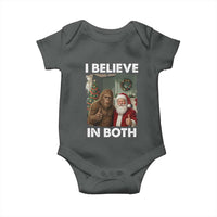 Funny Christmas Santa Bigfoot Baby Onesie I Believe In Both Xmas Holiday - Wonder Print Shop