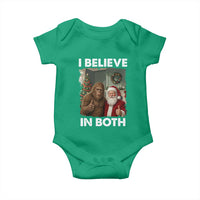 Funny Christmas Santa Bigfoot Baby Onesie I Believe In Both Xmas Holiday - Wonder Print Shop
