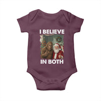 Funny Christmas Santa Bigfoot Baby Onesie I Believe In Both Xmas Holiday - Wonder Print Shop