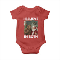 Funny Christmas Santa Bigfoot Baby Onesie I Believe In Both Xmas Holiday - Wonder Print Shop