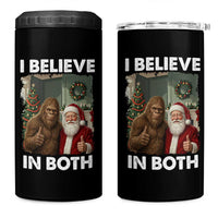 Funny Christmas Santa Bigfoot 4 in 1 Can Cooler Tumbler I Believe In Both Xmas Holiday - Wonder Print Shop