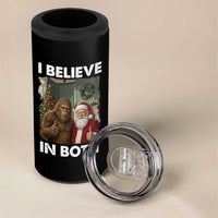 Funny Christmas Santa Bigfoot 4 in 1 Can Cooler Tumbler I Believe In Both Xmas Holiday - Wonder Print Shop