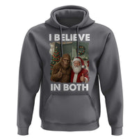 Funny Christmas Santa Bigfoot Hoodie I Believe In Both Xmas Holiday - Wonder Print Shop