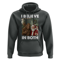 Funny Christmas Santa Bigfoot Hoodie I Believe In Both Xmas Holiday - Wonder Print Shop