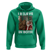 Funny Christmas Santa Bigfoot Hoodie I Believe In Both Xmas Holiday - Wonder Print Shop
