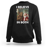 Funny Christmas Santa Bigfoot Sweatshirt I Believe In Both Xmas Holiday - Wonder Print Shop