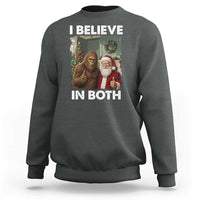 Funny Christmas Santa Bigfoot Sweatshirt I Believe In Both Xmas Holiday - Wonder Print Shop