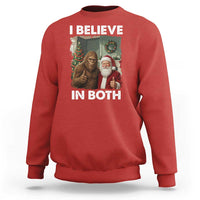 Funny Christmas Santa Bigfoot Sweatshirt I Believe In Both Xmas Holiday - Wonder Print Shop