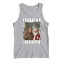 Funny Christmas Santa Bigfoot Tank Top I Believe In Both Xmas Holiday - Wonder Print Shop