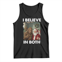 Funny Christmas Santa Bigfoot Tank Top I Believe In Both Xmas Holiday - Wonder Print Shop