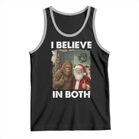 Funny Christmas Santa Bigfoot Tank Top I Believe In Both Xmas Holiday - Wonder Print Shop