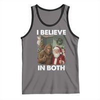 Funny Christmas Santa Bigfoot Tank Top I Believe In Both Xmas Holiday - Wonder Print Shop