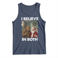Funny Christmas Santa Bigfoot Tank Top I Believe In Both Xmas Holiday - Wonder Print Shop