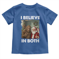 Funny Christmas Santa Bigfoot Toddler T Shirt I Believe In Both Xmas Holiday - Wonder Print Shop