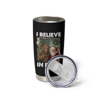Funny Christmas Santa Bigfoot Tumbler Cup I Believe In Both Xmas Holiday - Wonder Print Shop
