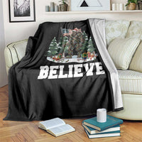 Funny Believe Bigfoot Christmas Throw Blanket American Flag Sasquatch Holiday Gift - Wonder Print Shop
