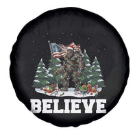 Funny Believe Bigfoot Christmas Spare Tire Cover American Flag Sasquatch Holiday Gift - Wonder Print Shop