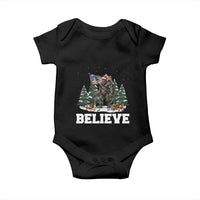 Funny Believe Bigfoot Christmas Baby Onesie American Flag Sasquatch Holiday Gift - Wonder Print Shop