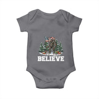 Funny Believe Bigfoot Christmas Baby Onesie American Flag Sasquatch Holiday Gift - Wonder Print Shop