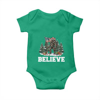 Funny Believe Bigfoot Christmas Baby Onesie American Flag Sasquatch Holiday Gift - Wonder Print Shop