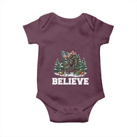 Funny Believe Bigfoot Christmas Baby Onesie American Flag Sasquatch Holiday Gift - Wonder Print Shop