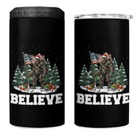 Funny Believe Bigfoot Christmas 4 in 1 Can Cooler Tumbler American Flag Sasquatch Holiday Gift - Wonder Print Shop