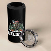 Funny Believe Bigfoot Christmas 4 in 1 Can Cooler Tumbler American Flag Sasquatch Holiday Gift - Wonder Print Shop