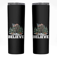 Funny Believe Bigfoot Christmas Skinny Tumbler American Flag Sasquatch Holiday Gift - Wonder Print Shop