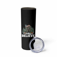 Funny Believe Bigfoot Christmas Skinny Tumbler American Flag Sasquatch Holiday Gift - Wonder Print Shop