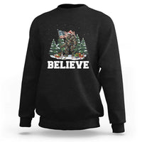 Funny Believe Bigfoot Christmas Sweatshirt American Flag Sasquatch Holiday Gift - Wonder Print Shop