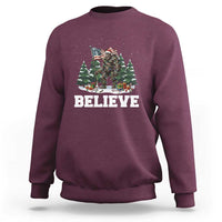 Funny Believe Bigfoot Christmas Sweatshirt American Flag Sasquatch Holiday Gift - Wonder Print Shop
