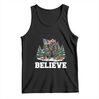 Funny Believe Bigfoot Christmas Tank Top American Flag Sasquatch Holiday Gift - Wonder Print Shop