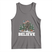 Funny Believe Bigfoot Christmas Tank Top American Flag Sasquatch Holiday Gift - Wonder Print Shop