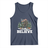 Funny Believe Bigfoot Christmas Tank Top American Flag Sasquatch Holiday Gift - Wonder Print Shop