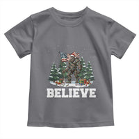 Funny Believe Bigfoot Christmas Toddler T Shirt American Flag Sasquatch Holiday Gift - Wonder Print Shop