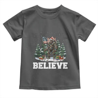 Funny Believe Bigfoot Christmas Toddler T Shirt American Flag Sasquatch Holiday Gift - Wonder Print Shop
