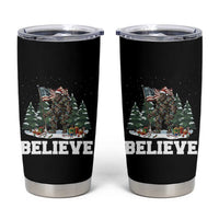 Funny Believe Bigfoot Christmas Tumbler Cup American Flag Sasquatch Holiday Gift - Wonder Print Shop
