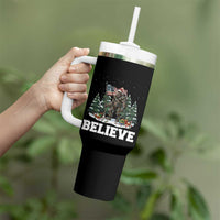 Funny Believe Bigfoot Christmas Tumbler With Handle American Flag Sasquatch Holiday Gift - Wonder Print Shop