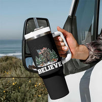 Funny Believe Bigfoot Christmas Tumbler With Handle American Flag Sasquatch Holiday Gift - Wonder Print Shop