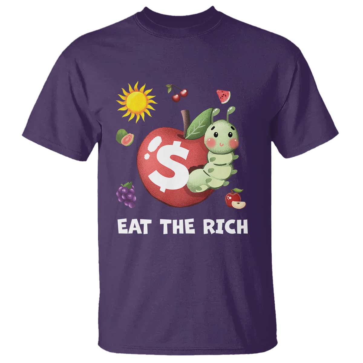 Funny Eat The Rich T Shirt Hungry Caterpillar Fruit Social Activist