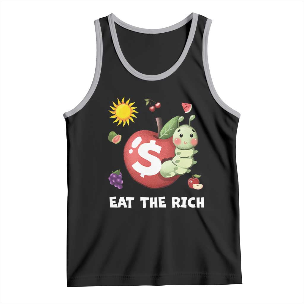Funny Eat The Rich Tank Top Hungry Caterpillar Fruit Social Activist