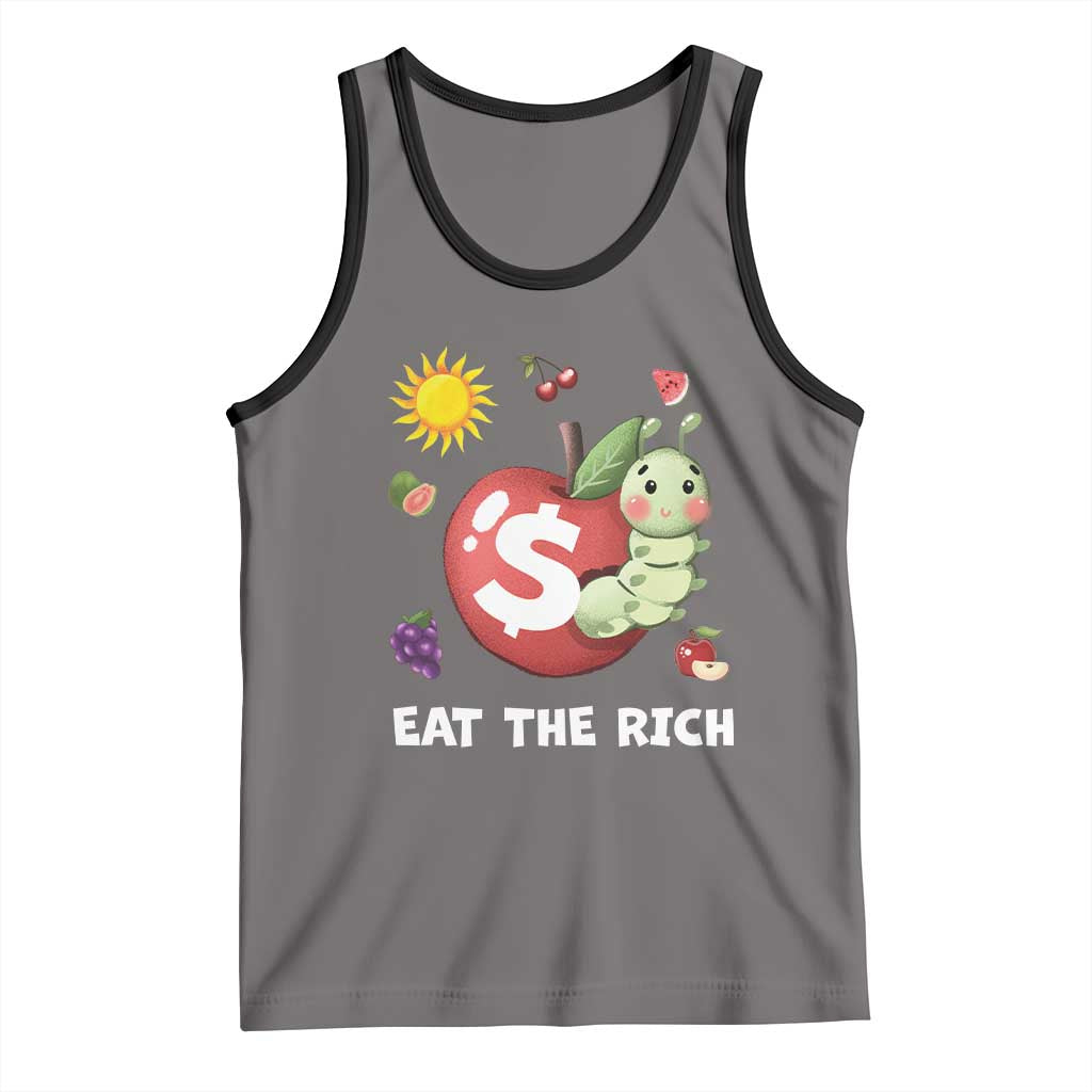 Funny Eat The Rich Tank Top Hungry Caterpillar Fruit Social Activist