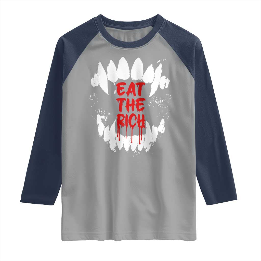 Eat The Rich Raglan Shirt Vamp Fangs Social Activist