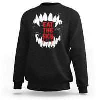Eat The Rich Sweatshirt Vamp Fangs Social Activist - Wonder Print Shop