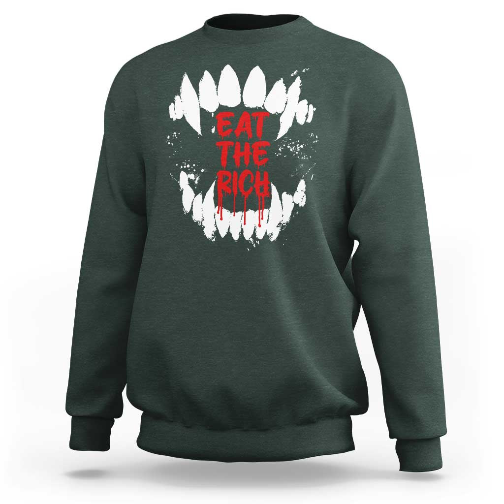 Eat The Rich Sweatshirt Vamp Fangs Social Activist - Wonder Print Shop