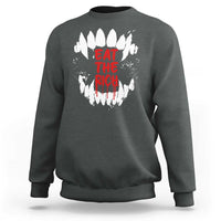 Eat The Rich Sweatshirt Vamp Fangs Social Activist - Wonder Print Shop