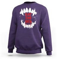 Eat The Rich Sweatshirt Vamp Fangs Social Activist - Wonder Print Shop