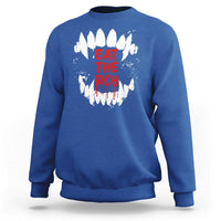 Eat The Rich Sweatshirt Vamp Fangs Social Activist - Wonder Print Shop