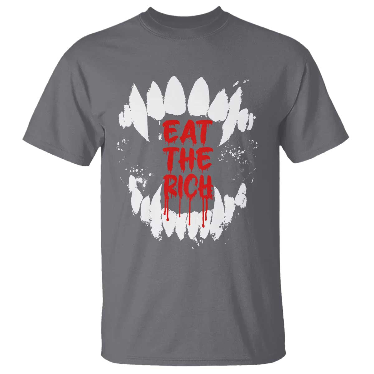 Eat The Rich T Shirt Vamp Fangs Social Activist - Wonder Print Shop